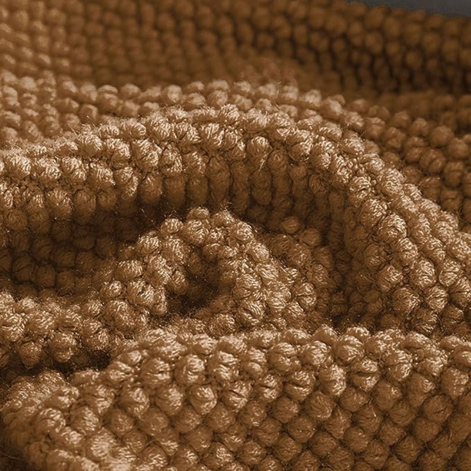 LOMAO Knitted Throw Blanket with Tassels Bubble Textured Soft Blanket Lightweight Warm Throws for Couch Cover Home Decor (Khaki, 50x60)
