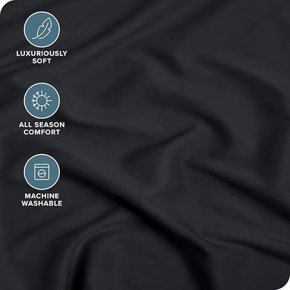 Bare Home Fitted Bottom Sheet Split Head Flex King Size - Premium 1800 Microfiber - Ultra-Soft Hotel Luxury - Deep Pocket - Durable and Long Lasting (Split Head Flex King, Black)