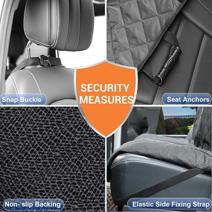 Dog Car Seat Cover for Back Seat Bench Cover, Compatible for Armrest 100% Waterproof & Nonslip Backseat Protector for Pet （XL）
