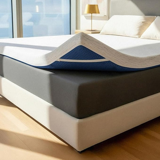ViscoSoft 4 Inch Memory Foam Mattress Topper Twin XL - Select High Density Extra Long Ventilated Mattress Pad - Removable Bamboo-Rayon Cover