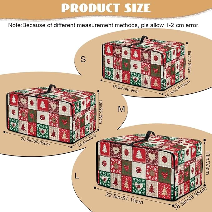 Christmas Holiday Decor Toaster Oven Cover Countertop Convection Oven Cover Smart Microwave Oven Accessories and Decor, M, 16.5 x 20.5 x 10 Inches, Christmas Patchwork Print Red Green