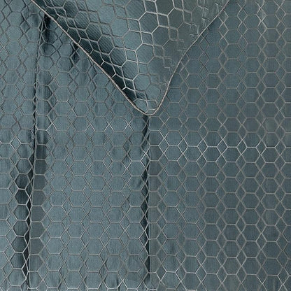 The HomeCentric King Queen Twin Blue Decorative Twin 53"x18" Bed Runner Without Pillow Cover, Hexagon Pattern Bed Scarf on Jacquard Fabric - Hexagon Lagoon