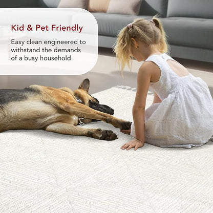 nuLOOM Kerry Cream, 12' x 15', Geometric, Soft and Cozy, High Traffic, Stain Resistant, Easy Clean, Durable Area Rug for Bedroom, Living Room, Dining Space, Den, Foyer, Entryway