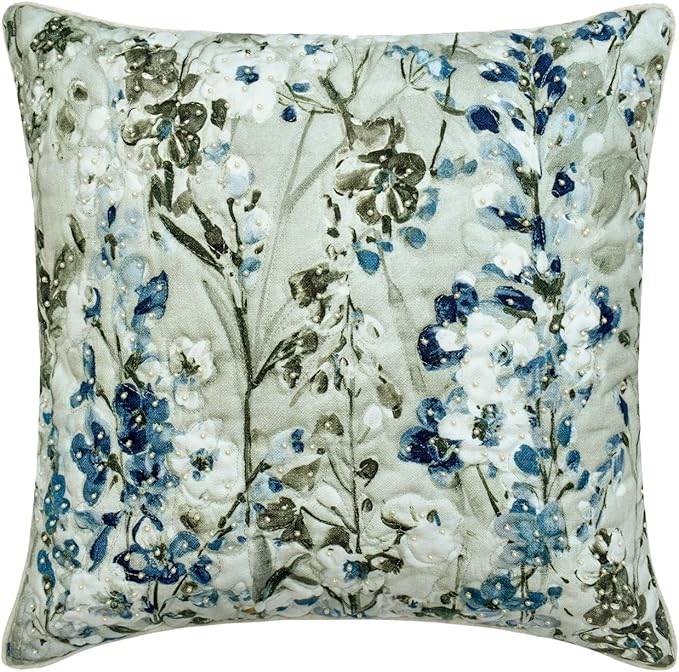 The HomeCentric King/Queen/Twin Blue Decorative Bed Runner Queen 74"x18" Bed Runner Without Pillow Cover, Quilted Bed Scarf on Cotton Fabric - Garden Grace