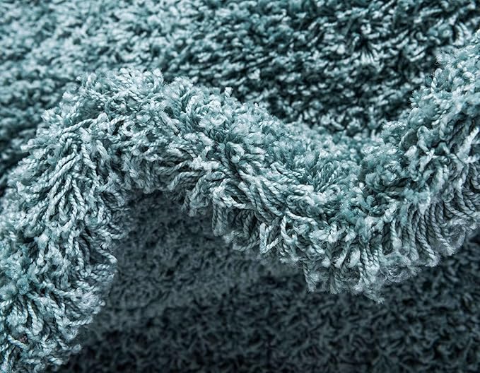 Unique Loom Solid Shag Collection Area Rug (3' 3" x 5' 3" Rectangle, Light Slate Blue)