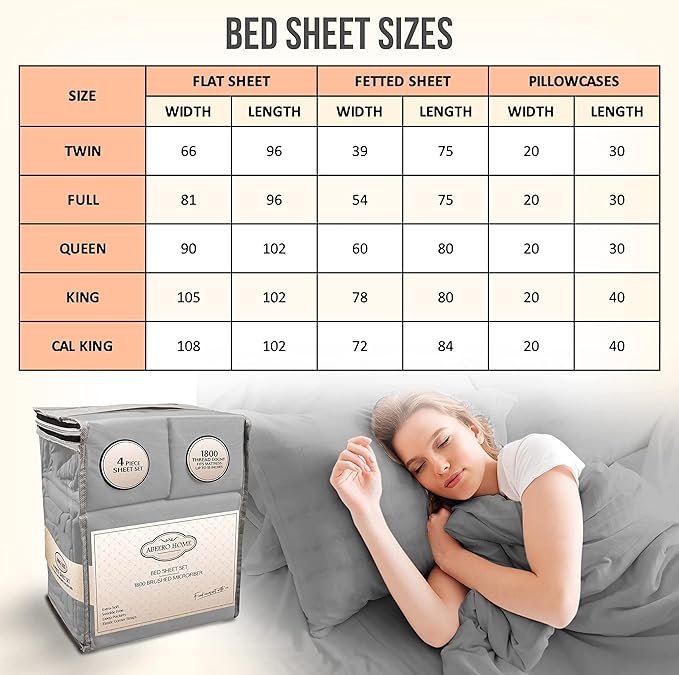 King Size Sheets Set Cooling - Luxury Hotel Sheets - Soft Bed Sheet with Elastic Corner Straps - Deep Pockets Microfiber Bedsheet - Bedding Sheet & Pillowcases -4 PC (King, Light Gray)