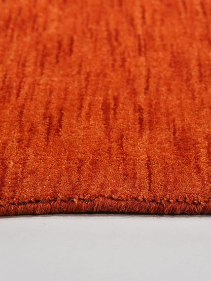 Hand Knotted Loom Wool ECO-Friendly Area Rugs - 6'x6', Octagon, Light Red Color, Solid Plain Design, High Pile Handmade Anti Skid Area Rugs for Living Room, Bed Room (L00111)