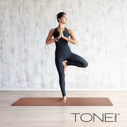 TONE Fitness Yoga Mat 1/4" Thick Non Slip Exercise & Pilates Mat for Home Workouts with Carrying Strap | Multiple Options