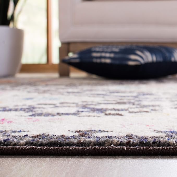 SAFAVIEH Madison Collection Accent Rug - 4' x 6', Black & Yellow, Boho Diamond Distressed Design, Non-Shedding & Easy Care, Ideal for High Traffic Areas in Entryway, Living Room, Bedroom (MAD418Z)