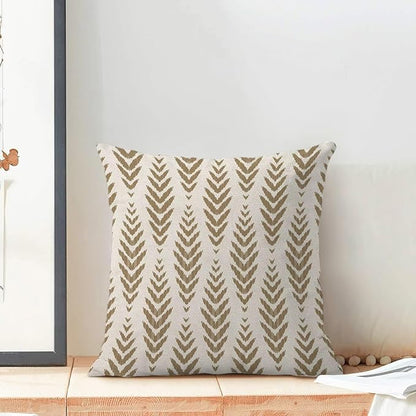 BETGINY Tan Khaki Boho Pillow Covers 20 x 20 Inch Pack of 2, Bohemian Ethnic Herringbone Pattern Decorative Throw Pillow Covers Linen Modern Geometry Farmhouse Outdoor Pillowcase for Sofa Couch Decor