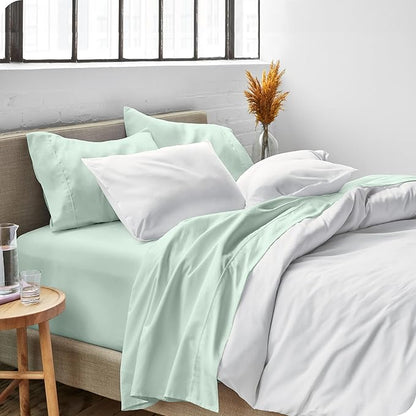 Bare Home Split Head Flex King Sheet Set - 1800 Ultra-Soft Microfiber Bed Sheets - Double Brushed - Deep Pockets - Easy Fit - 4 Piece Set - FlexTop Bedding Sheets (Split Head Flex King, Spring Mint)