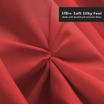 Nestl Red Bed Skirt - Cal King Size, Pinch Pleat, 14" Drop, Hotel Quality, Microfiber