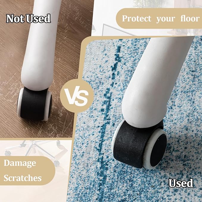 Office Chair Mat for Hardwood Floor, 48"x36" Easy Glide Computer Chair Mat Protector for Rolling Chair Under Desk Rug Nonslip Backing, Machine Wash
