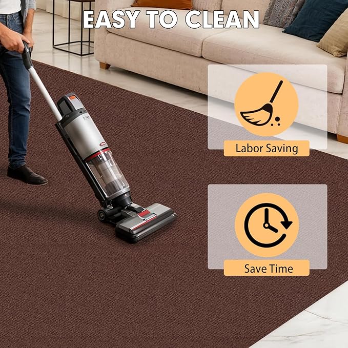 Marine Carpet,5 FT x 20 FT Brown Indoor Outdoor Carpet 0.2" Thick Boat Carpet with Water-Proof TPE Backing, Non-Slide Outdoor Marine Carpet Roll for Home, Patio, Porch, Deck