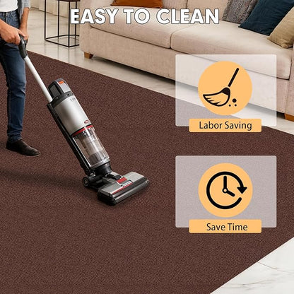 Marine Carpet,5 FT x 20 FT Brown Indoor Outdoor Carpet 0.2" Thick Boat Carpet with Water-Proof TPE Backing, Non-Slide Outdoor Marine Carpet Roll for Home, Patio, Porch, Deck