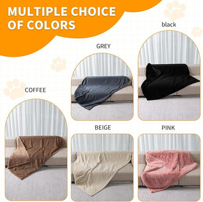 Waterproof Dog Blanket Pink Fluffy Long Faux Fur Pet Throw Blankets for Cats Cozy Warm Couch Mat for Puppy Love Bed Cover Washable(Pink,XL)
