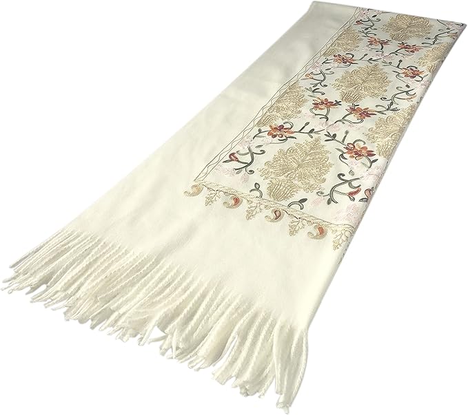 Urban CoCo Women's Embroidered Tassel Long Shawl Oversize Scarf Wraps for Women