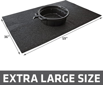 Drymate XL Oil Spill Mat (36" x 59") (12-Pack), Premium Absorbent Oil Pad, Reusable, Washable, Durable, Waterproof Backing Contains Liquids, Protects Garage Floor Surface (USA Made)