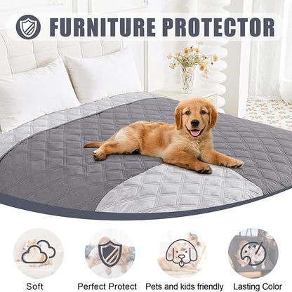 Smiry Waterproof Dog Bed Cover Blanket 40x70, Soft Reversible Pet Blanket, Washable Leakproof Cats Dogs Couch Cover for Sofa, Couch, Furniture, Lattice, Grey/Light Grey