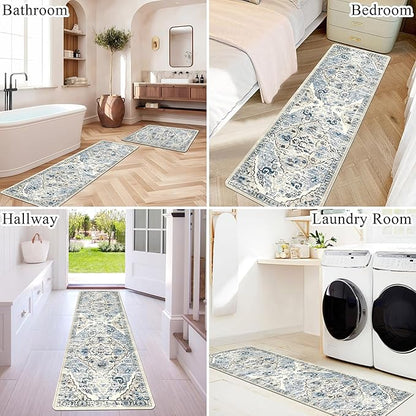 Ileading Anti Fatigue Kitchen Rugs Sets of 2 Cushioned Kitchen Mats for Floor Waterproof Kitchen Mat Set Non Slip Comfort Standing Mat for Kitchen, Office, Sink, Laundry