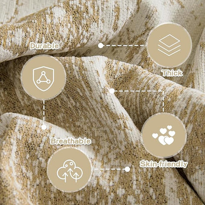 MEETSKY Oversized Couch Cover for Sectional Sofa Set Abstract Geometric Sofa Cover Washable for Pet Friendly, Couch Cover 3 Seat Couch Protector Multi-Use Blanket for Living Room, 91"x150", Khaki