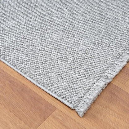 LUXE WEAVERS Solid Machine Woven Gray 2x8 Area Rug, Indoor Stain-Resistant Carpet