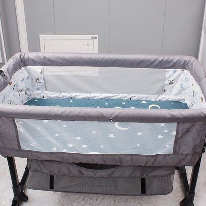 Belsden Pack of 3 Fitted Bassinet Sheet Set, Flexible Fit Various Bassinet, Adapts to Oval, Hourglasss and Rectangle Shaped Bassinet Pads, Cloudy Soft Washable Material, Grey Moon & Grey & Grey Star