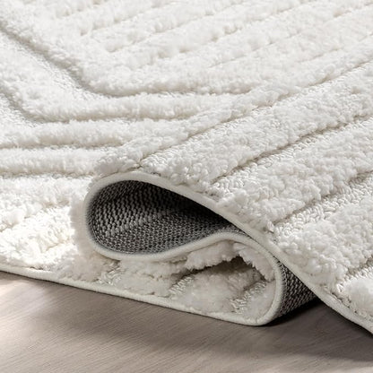 nuLOOM Risette Ivory, 6' Square, Geometric, Soft and Textured, High Traffic, Stain Resistant, Easy Clean, Durable Area Rug for Bedroom, Living Room, Dining Space, Den, Foyer, Entryway