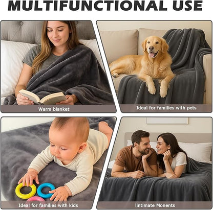 Waterproof Blanket for Bed Intimacy, Love Blanket Waterproof and Stain Proof, Absorbent, Washable Bed Protector for Couples, Liquid-Resistant Throw for Mattress Protection (80x60 Inch, Grey)