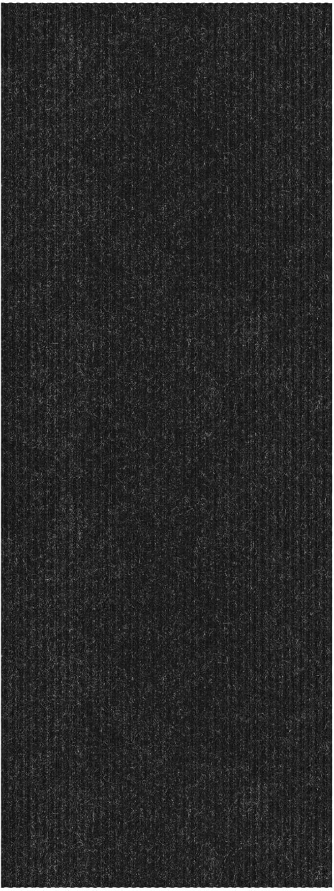 sigun Modern Non-Slip Hallway Runner Rug – Washable, Stain-Resistant & Custom Size – Durable Indoor/Outdoor Carpet for Entryway, Kitchen, Porch, Balcony, Patio & Garage – High-Traffic | Black - 4 x 15