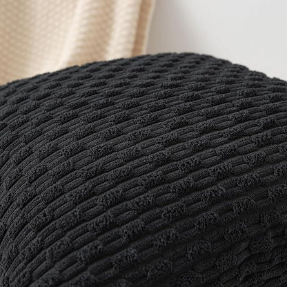 Kevin Textile 14x36 Inch Long Lumbar 1 Pack Boho Decorative Throw Pillow Cover Soft Striped Corduroy Rectangle Cushion Case Farmhouse Accent for Living Room Couch Sofa Bed, Black