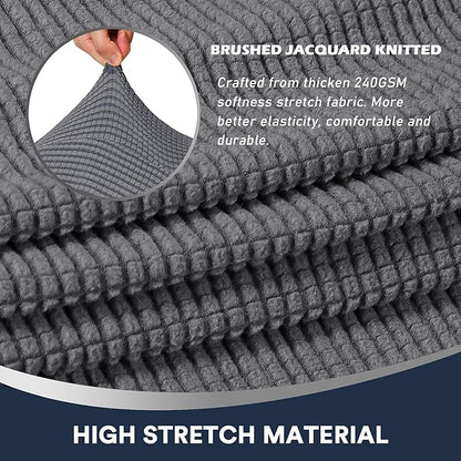 Stretch Sofa Arm Covers Spandex Jacquard Anti-Slip Couch Arm Covers with Sticker Furniture Armrest Protector for Sofa Couch Chair Recliner, Set of 2, Grey