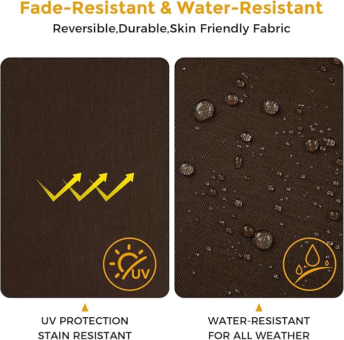 Outdoor Chair Cushions Set of 2,Patio Seat Cushion 17"x16"x2",U-Shaped Dining Chair Cushion 17 by 16 Inch,Water Resistant,Fade-Resistant Chair Pads for Kitchen Garden Furniture(Chocolate Brown)