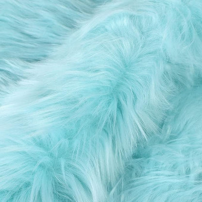 uxcell Heart Shaped Rugs for Bedroom,Small Aesthetic Carpet Girls,Cute Shaggy Floor Mirror Mat,Pastel Furry Throw Rug 2.3ftx3ft, Light Blue