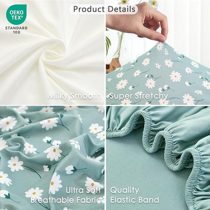 3 Pack Soft Bassinet Sheets - 33"x20" Bedside Bassinet Sheets for Baby Delight, Angelbliss, Maxi-COSI & Most Regular Size Bedside Sleeper | Breathable & Skin Friendly Bassinet Fitted Sheets for Girls