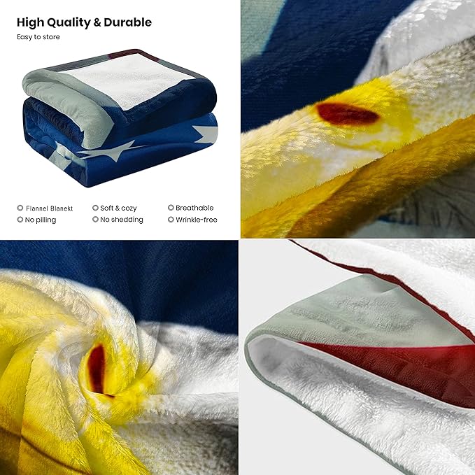 US Flag & Eagle Throw Blanket for Couch, Super Soft Fuzzy Throws Warm Comfortable Plush Fleece Blanket, Fashion Decorative Flannel Fleece Blanket for All Season(50 x 60 in, US Flag & Eagle)