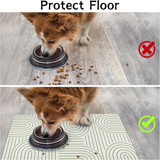 Pet Food Mats for Floor, Absorbent Dog Mat for Food and Water Dispenser Mat, Dog Food Mat Quick Dry Cat Food Mat Pet Supplies