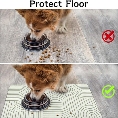 Pet Food Mats for Floor, Absorbent Dog Mat for Food and Water Dispenser Mat, Dog Food Mat Quick Dry Cat Food Mat Pet Supplies