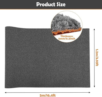 Nisorpa Carpet Runner, 4 x 16.4 FT Indoor Outdoor Floor Mat with Non-Slip TPE Rubber Backing Commercial Carpet Runner Hallways Area Rug for Kitchen Balconies Living Room Dining Room Decks Patio (Gray)