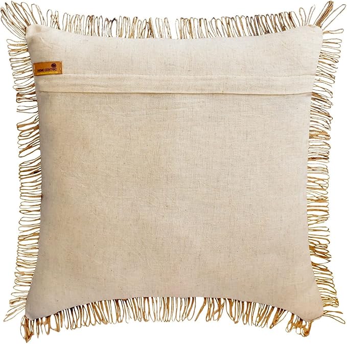 The HomeCentric King/Queen/Twin Beige Decorative Bed Runner King 90"x18" Bed Runner Without Pillow Cover, Floral, Pearl, Jute Lace, Embroidery Bed Scarf on Cotton Fabric - Floral Luster