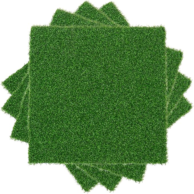 Artificial Grass Mat 12X12 in,0.6 in Thick,FakeTurf Patch Tiles Indoor Outdoor Garden Lawn Patio,Realistic Grass Rug Lawn Landscape Squares for DIY Crafts Miniature Garden