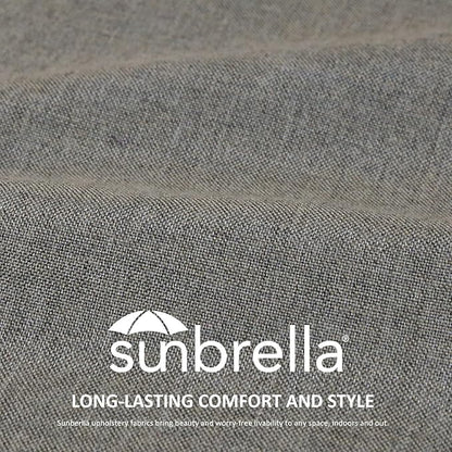 Sunbrella Outdoor Chair Cushions Set, 24" x 24", Set of 2, Water-Repellent, Fade Resistant, Deep Seat Bottom and Back Cushion for Backyard, Couch, Sofa and Patio Furniture, Cast Shale