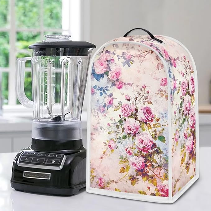 Talayituse Watercolor Rose Flower Print Blender Dust Cover, Fingerprint Protection Cover for Stand Mixer or Coffee Machine, Home Kitchen Appliance Covers for Stain Dust Resistant Supplies