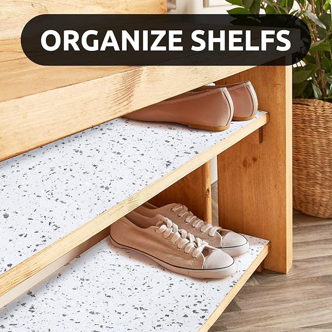 RAY STAR 12X120 Inch Shelf Liner for Kitchen Cabinets, Non-Adhesive Cabinet Liner Washable, PVC Drawer Liner for Dresser Non-Slip Bathroom (Stone)(3 Roll)