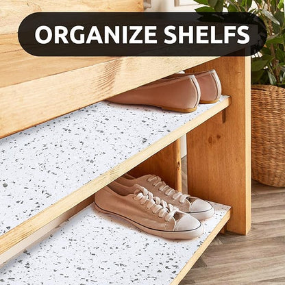 RAY STAR 12X120 Inch Shelf Liner for Kitchen Cabinets, Non-Adhesive Cabinet Liner Washable, PVC Drawer Liner for Dresser Non-Slip Bathroom (Stone)(3 Roll)