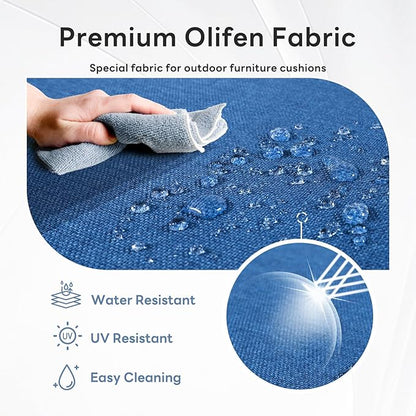 6" Thicker Outdoor Chair Cushion 8 Sets - 24" *24" *6" Waterproof Patio Furniture Cushions with Removable Cover, 28D High Density Sponge Filling Thicken Outdoor Patio Cushions - Blue