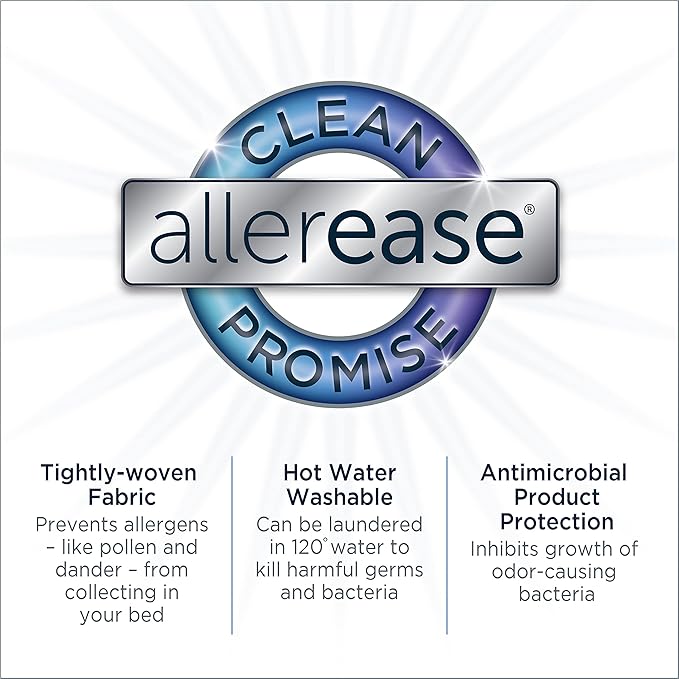 AllerEase Waterproof Mattress Protector Stain Protection Twin Size Allergen Barrier Hot Water Washable Machine Washable Durable Zippered Knit Mattress Cover Stretch Corners (White)