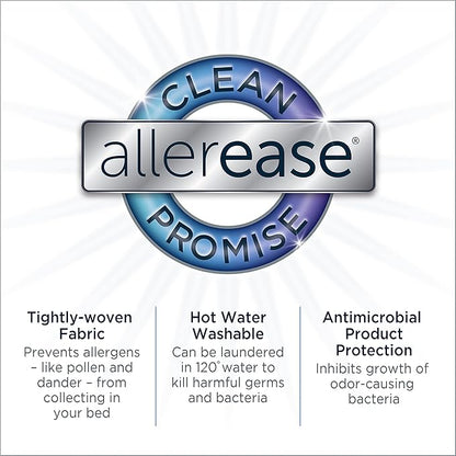 AllerEase Waterproof Mattress Protector Stain Protection King Size Allergen Barrier Hot Water Washable Machine Washable Durable Zippered Knit Cover Stretch Corners Fits Mattresses (White)