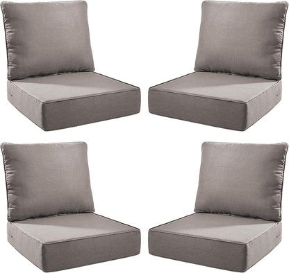 Luxury Outdoor Seat Cushion Set-24 x 24 x 6 Inch Outdoor Chair Cushions with Water Resistant & Removable Cover Outdoor Cushions for Patio Furniture Chair Sofa Couch
