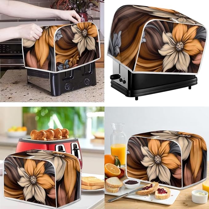 Vintage Flower Floral Pattern Appliance Covers Set Washable Kitchen Blender Dust Cover Bread Maker Toaster Cover 4 Slice Kitchen Accessories